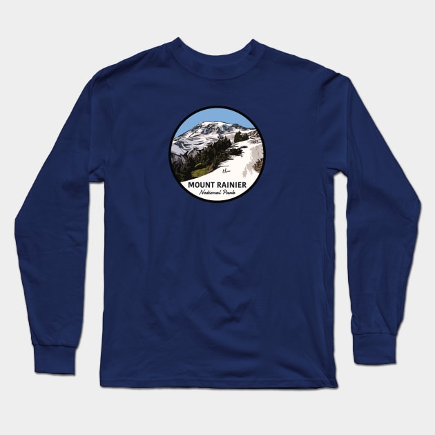 Mount Rainier National Park Paradise Hiking Long Sleeve T-Shirt by LucentJourneys